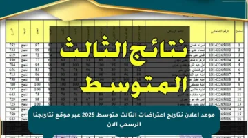 موعد إعلان نتائج اعتراضات الثالث متوسط 2025 عبر موقع نتائجنا الرسمي الآن